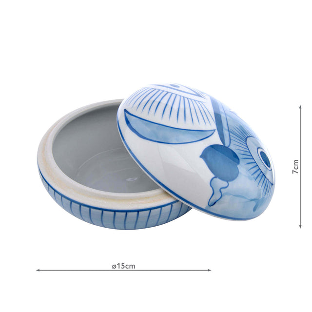 Picasso Ceramic Blue & White Trinket Pot