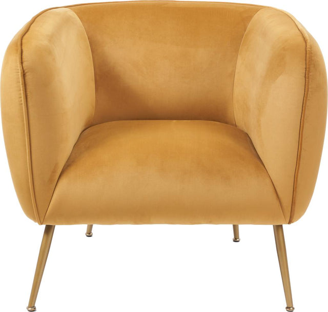 Lucca Gold Velvet and Metal Armchair