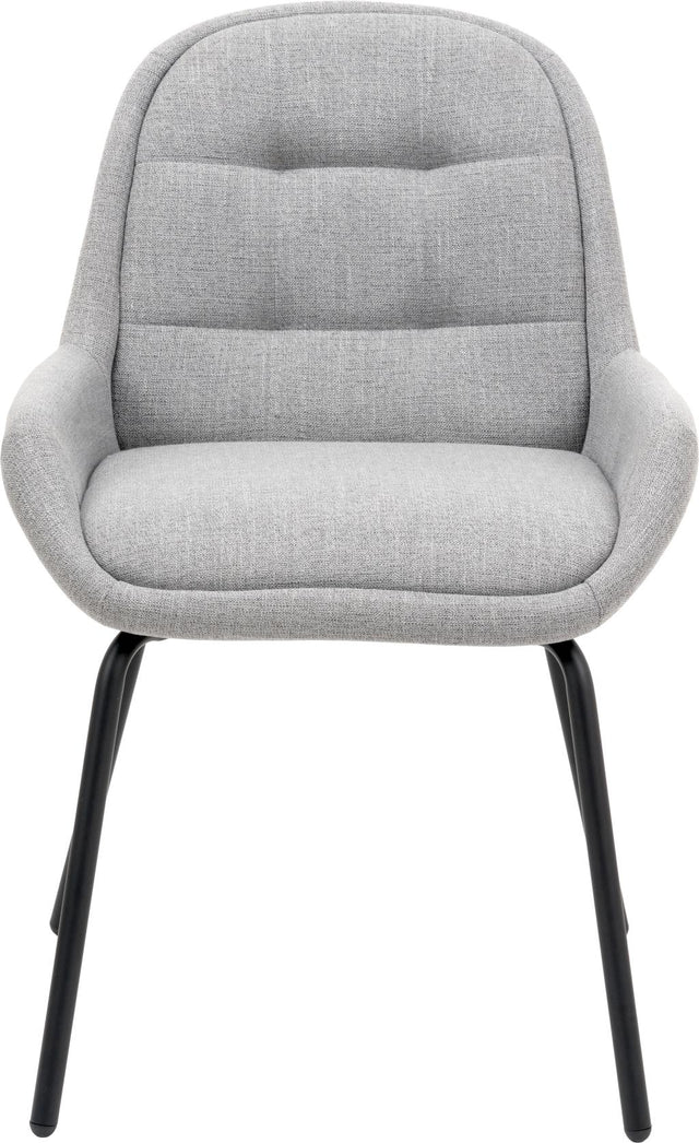 Alba Grey Linen Mix and Black Metal Dining Chair