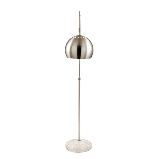 FelicianiĀ Brushed Silver Metal and White Marble Floor Lamp