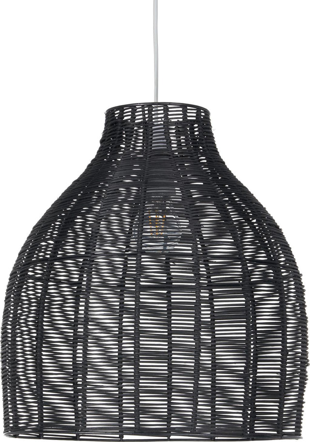 Caswell Black Rattan Cloche Pendant
