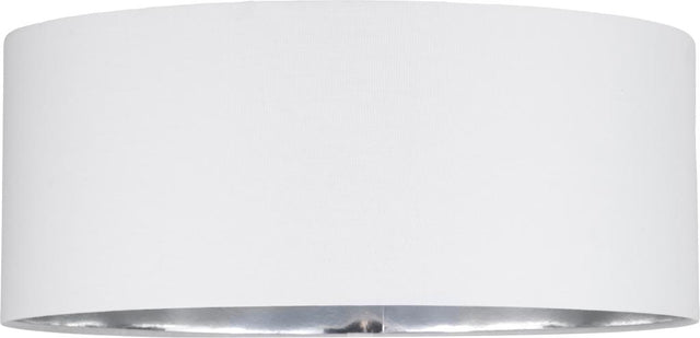 Elin 55cm Ivory Poly Cotton & Silver Lining Cylinder Shade