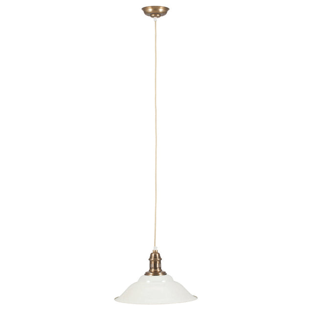 Macchiato Cream and Gold Metal Cafe Pendant