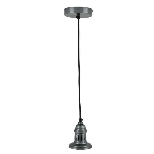 Dark Antique Silver Metal Electrical Ceiling Fitting for CafƩ and Dome Pendants