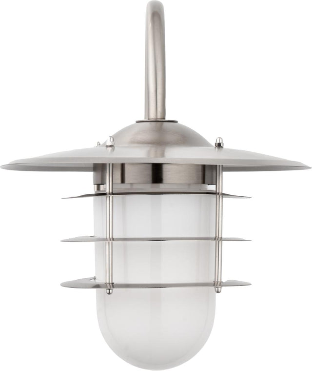 Centauri Brushed Steel Metal and Opaque Glass Wall Light