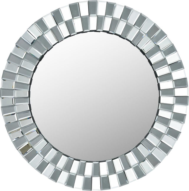 Mirrored Glass Tile Round Wall Mirror