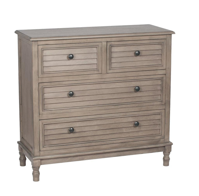 Ashwell Taupe Pine Wood 4 Drawer Unit