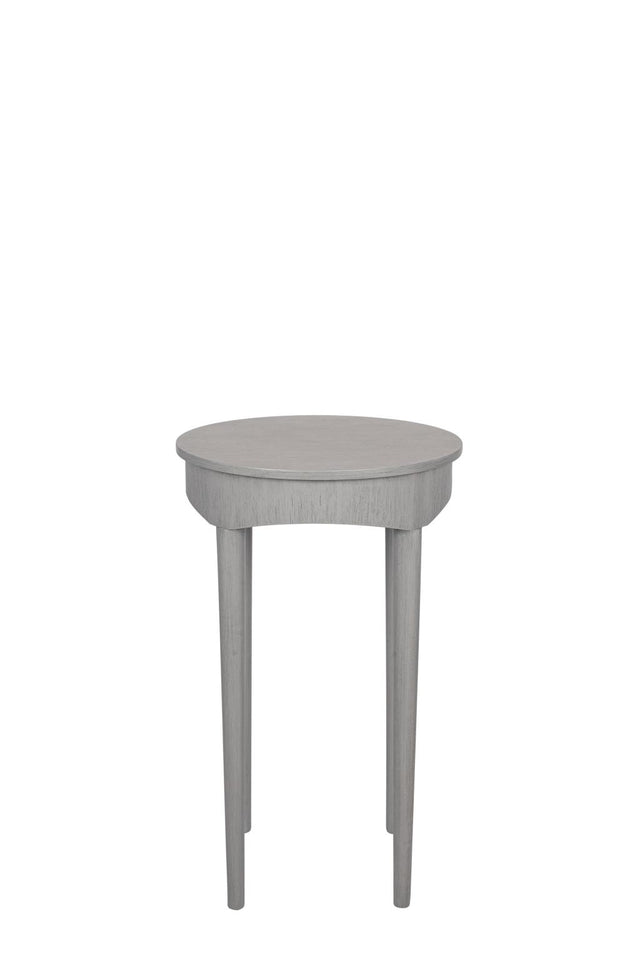 Naha Dark Grey Pine Wood Round Occasional Table