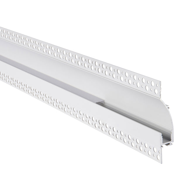 Rigel Wall Flange Plaster-in 2m Aluminium Profile/Extrusion White