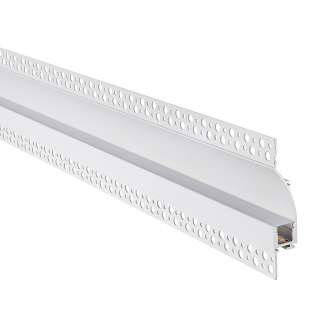 Rigel Wall Flange Plaster-in 2m Aluminium Profile/Extrusion White