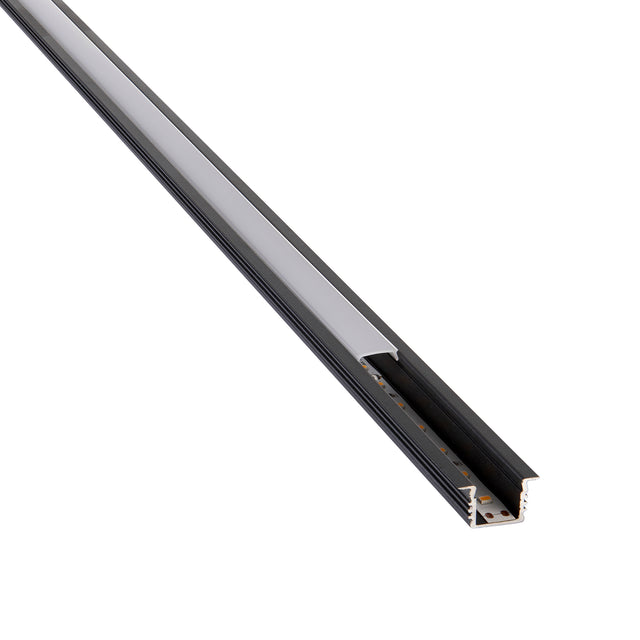 Rigel Recessed 2m Aluminium Profile/Black