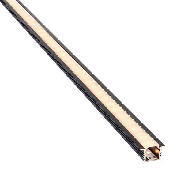 Rigel Recessed 2m Aluminium Profile/Black