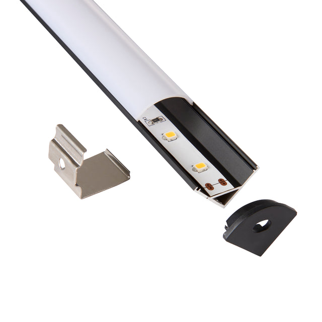 Rigel Corner 2m Aluminium Profile/Extrusion Black