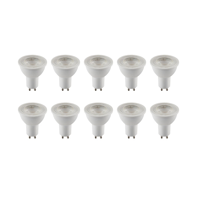 GU10 LED 5W | 450LM | 90LM/W | 3000K | 60 Beam Angle | 10 Pack