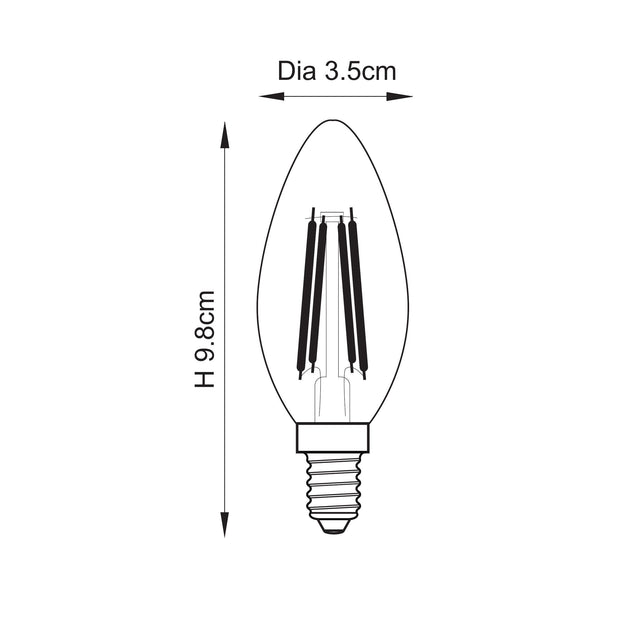 White Filament E14 LED Candle