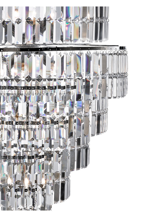Empire 13Lt Chandelier - Chrome Metal & Clear Crystal