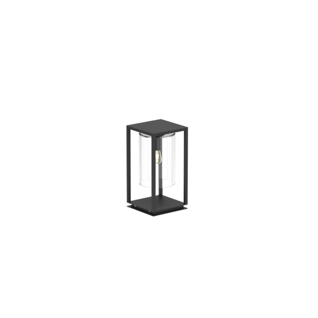 Dome Gate Light - jet black with clear glass