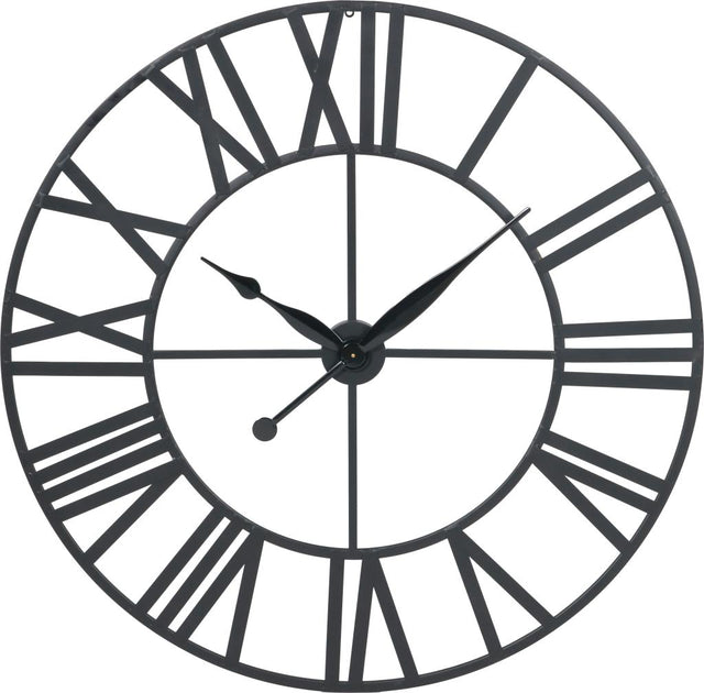 Black Metal Large Round Wall Clock