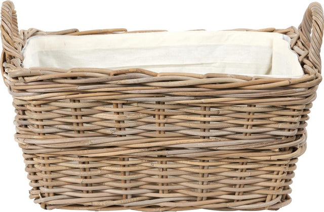 Grey Kubu Rectangular Handled Laundry Basket