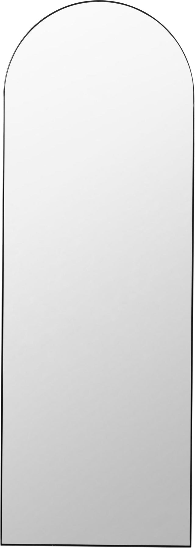 Brushed Silver Metal Slim Frame Arch Floor Mirror