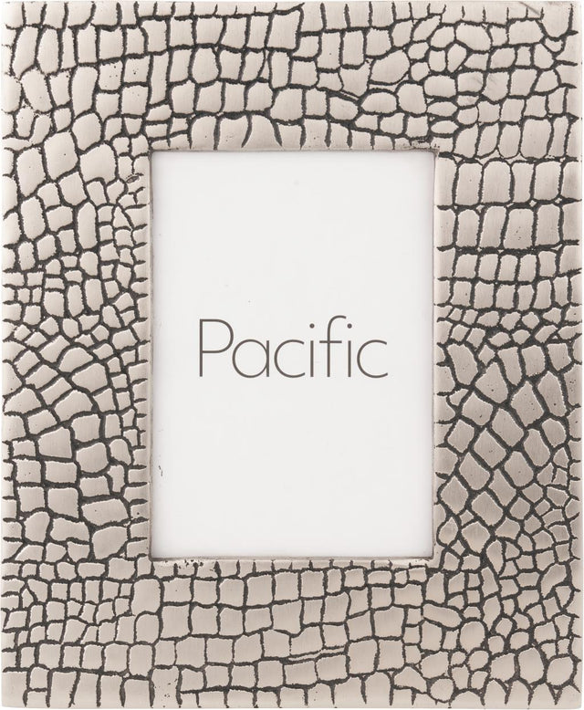Antique Silver Metal Croc Print 5 x 7" Photo Frame