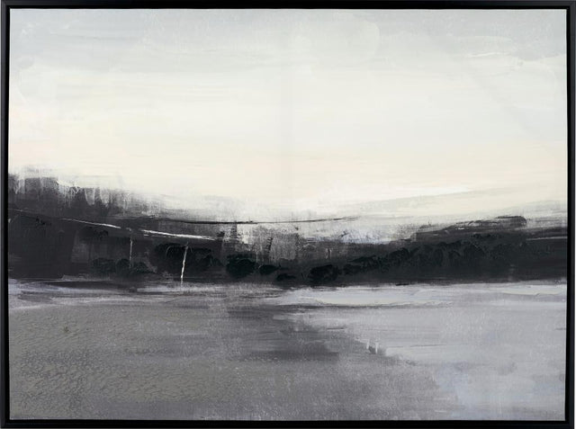 Monochrome Landscape Canvas with Black Frame