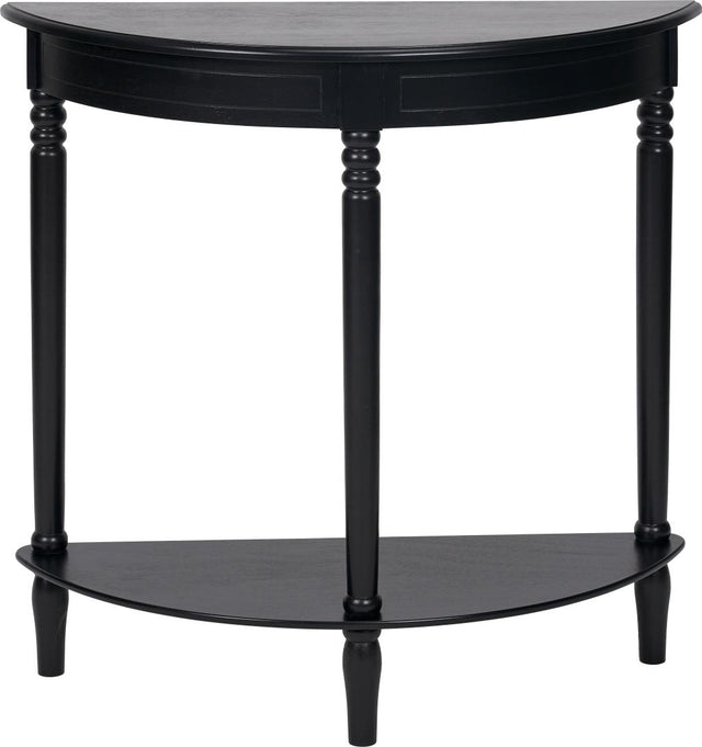Heritage Black Pine Wood Half Moon Console Table