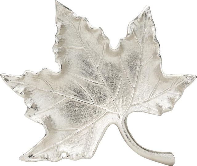Silver Metal Oak Leaf Bowl