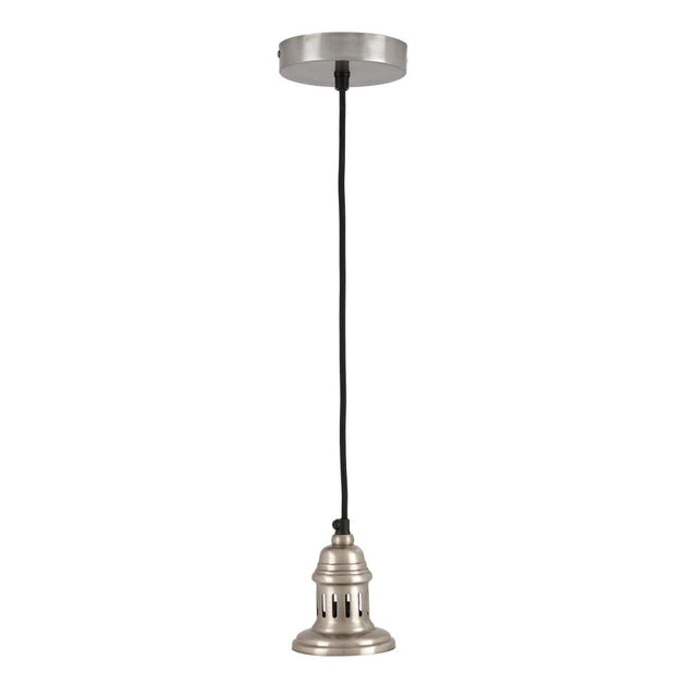 Antique Silver Metal Electrical Ceiling Fitting for CafƩ and Dome Pendants