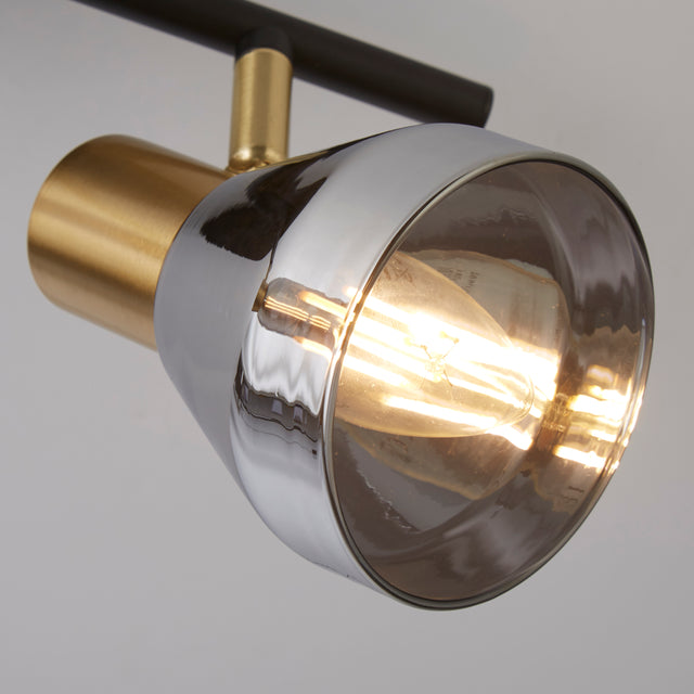 Westminster 2Lt Spot - Black, Satin Brass Metal & Smoked