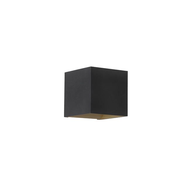 Newton Square Up&Down Wall Light, G9, Black/Gold