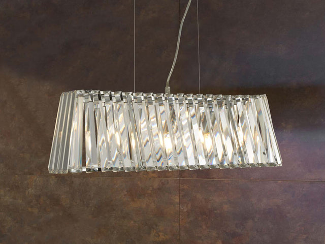 Tiara 4Lt Pendant - Chrome & Crystal