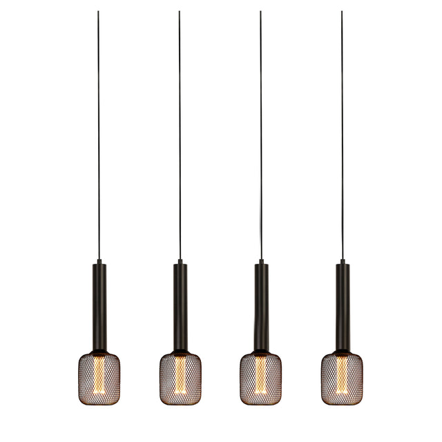 Dulwich 4Lt Bar Pendant - Black Metal