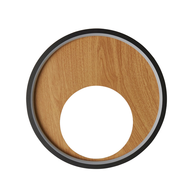 Curio Wall Light - Black Metal & Wood