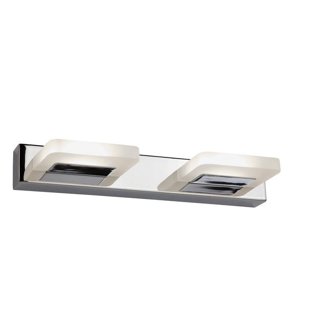 Luna 2Lt LED Wall Light - Chrome & Frosted Glass