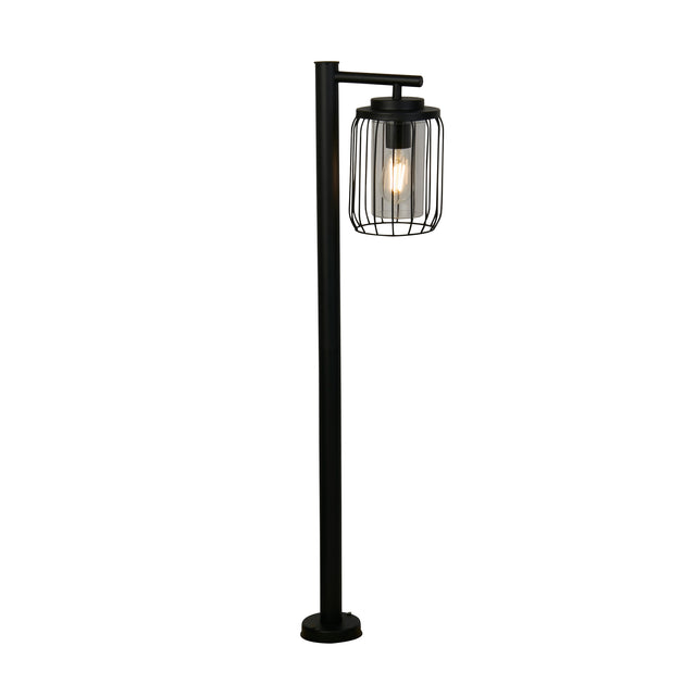 Reed 1Lt Post Light, Black Metal and PC Shade