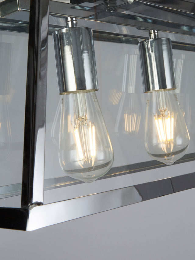 Voyager 5Lt Bar Pendant - Chrome Metal & Glass