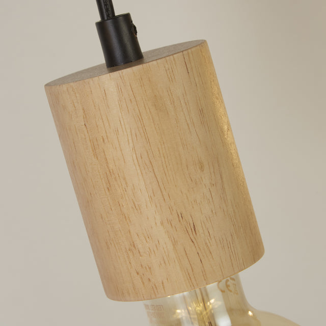Spinny 5Lt Bar Pendant - Wood & Matt Black Metal