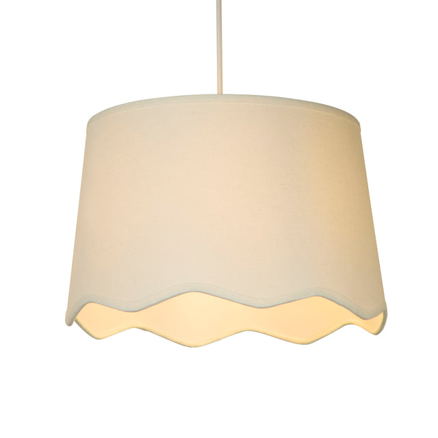 Evan Ivory Scallop Linen Shade