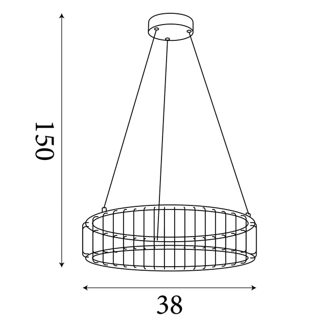 Circolo Cage Drum Pendant - Black Metal & White Silicon