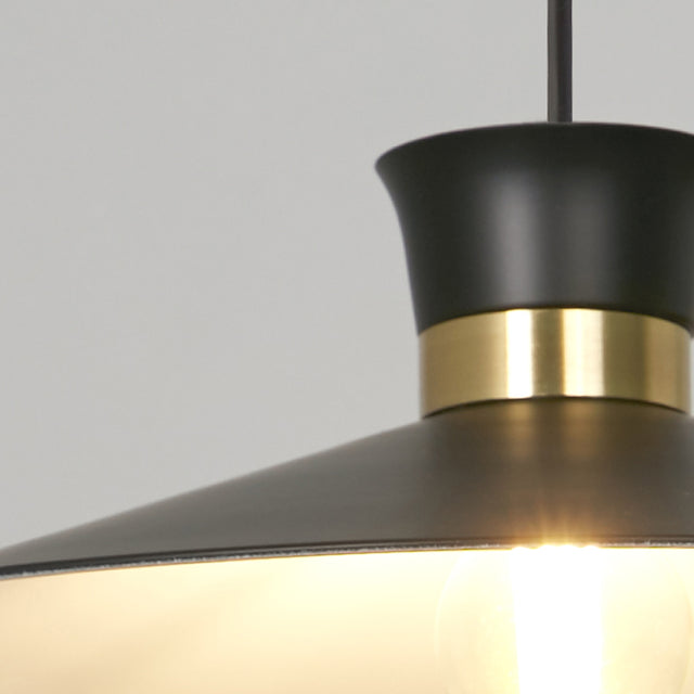 Balham Pendant - Black & Gold Metal