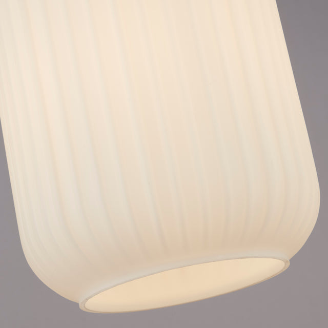 Pearl Pendant - White Frosted Glass, White Suspension