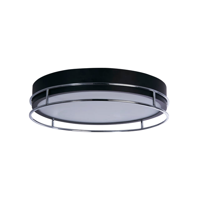 Phoenix 3Lt Flush -Black, Chrome Metal & Frosted Glass Diffu