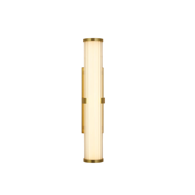 Clamp Wall Light - Gold Metal, Ribbed Clear & Opal Diffuser
