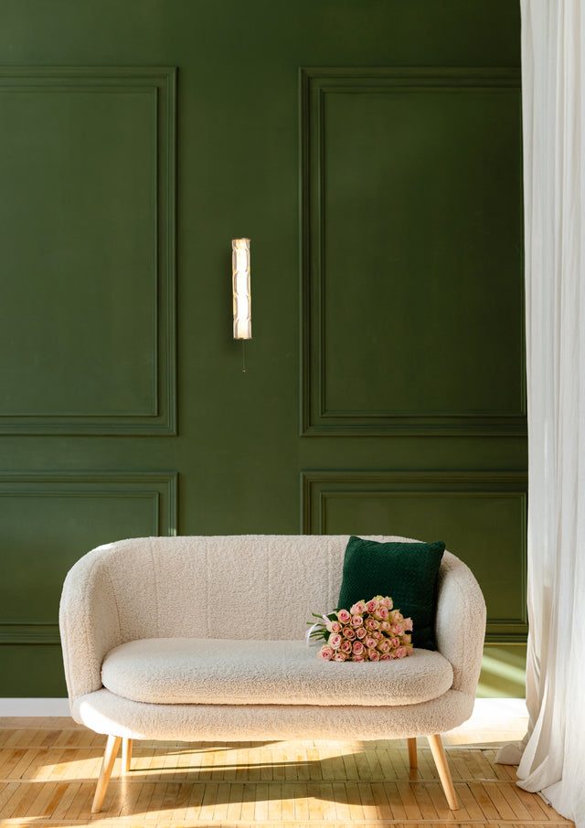 Vibrate LED Wall Light, Matt Gold with Glass