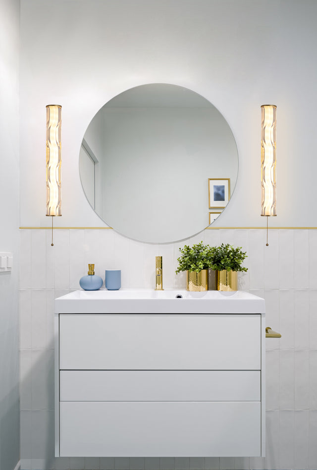 Vibrate LED Wall Light, Matt Gold with Glass
