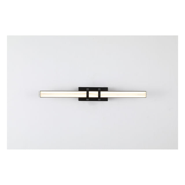 Parma LED Wall Light, Matt Black Metal & Clear Glass
