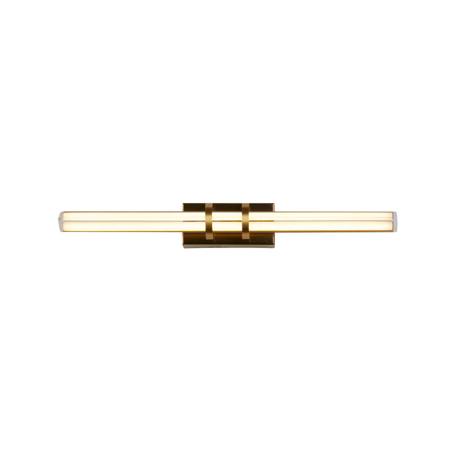Parma LED Wall Light, Satin Brass Metal & Clear Glass