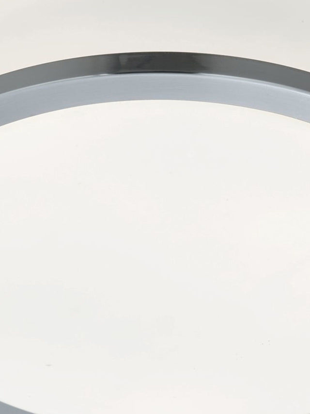Cheese 2Lt Flush - Satin Silver Metal & White Glass