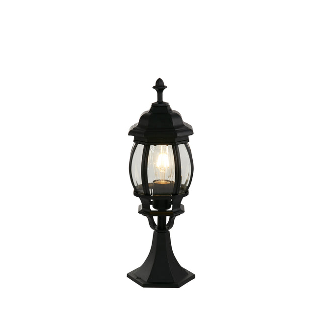 Bel Aire Outdoor Post 500mm, Black with Clear Glass